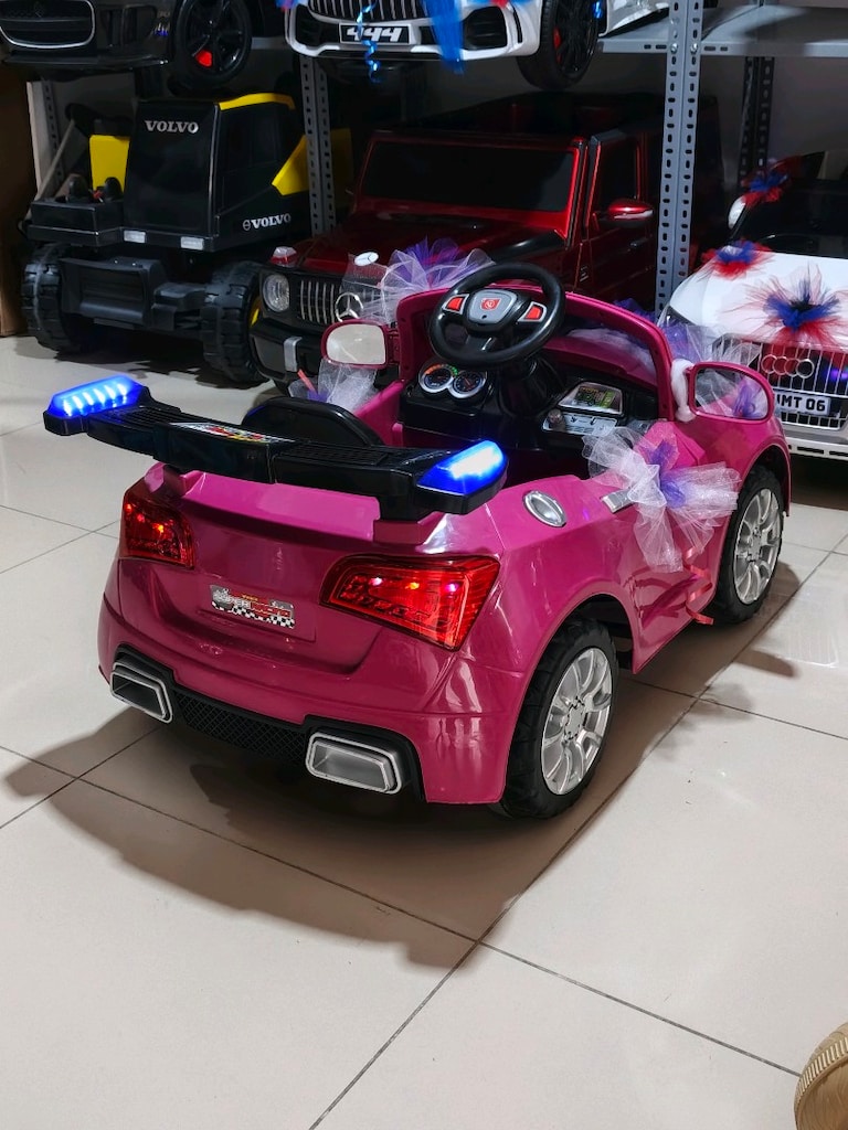 (GARANTİLİ)2 MOTOR 3 İLERİ KUMANDALI&MANUEL PEMBE AKÜLÜ ARABA - 7