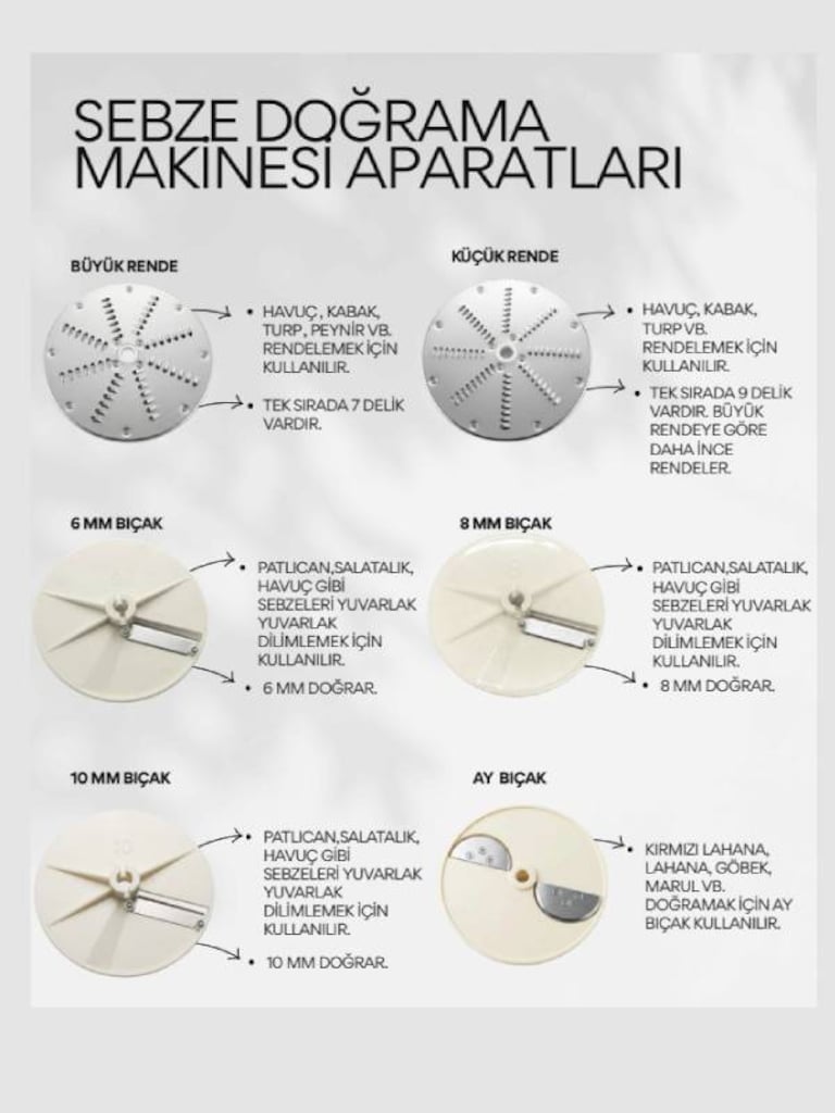 Süper Mikser Set Üstü Sebze Doğrama Makinesi, 6 Bıçaklı - 5
