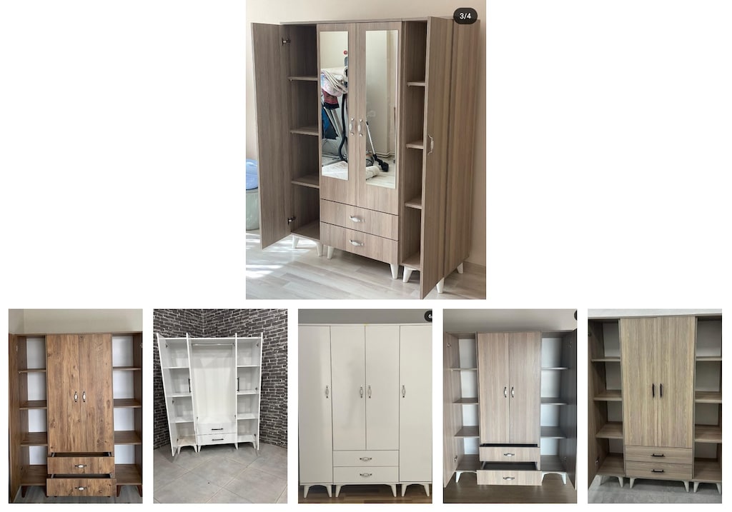 4 kapaklı elbise dolabı uoqmbpwcse - 6