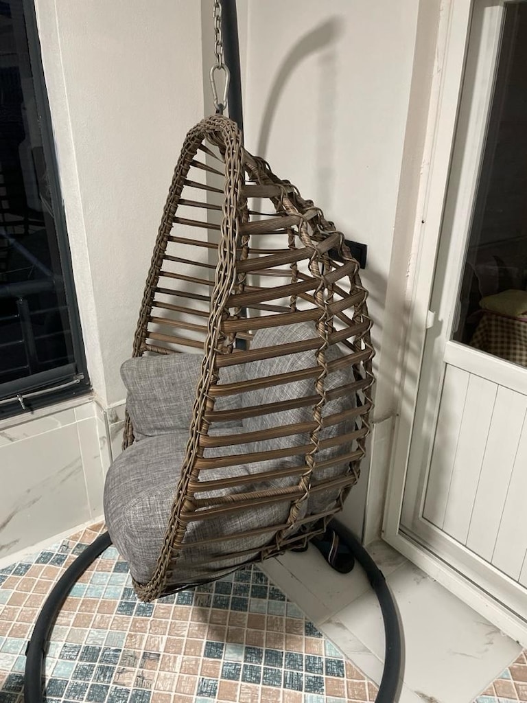 Yumurta Salıncak Tek Kişilik Bahçe/Balkon Salıncağı - Çok Temiz - 3