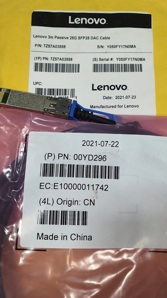 LENOVO 3M Passive 25GSFP DAC Cable - 2
