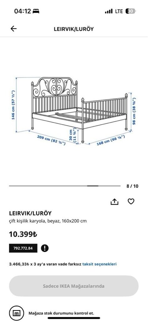 ikea Karyola + visco yatak - 3