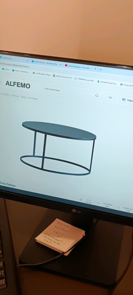 ALFEMO LİNEA MARKA ORTA CAM SEHPA SIFIR HİÇ KULLANILMAMIŞ KUTUSUNDADIR
