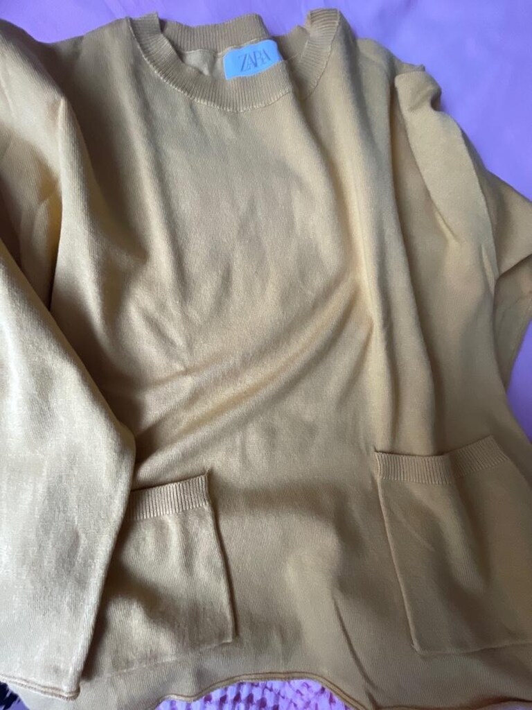 zara merserize kazak 11/12 yaş 152 cm hardal renkli