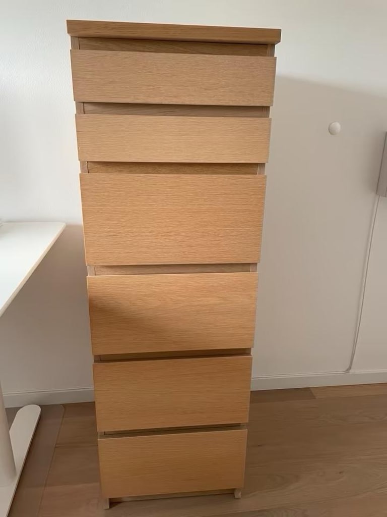IKEA Malm 40x123 cm 6 Çekmeceli Aynalı Şifonyer