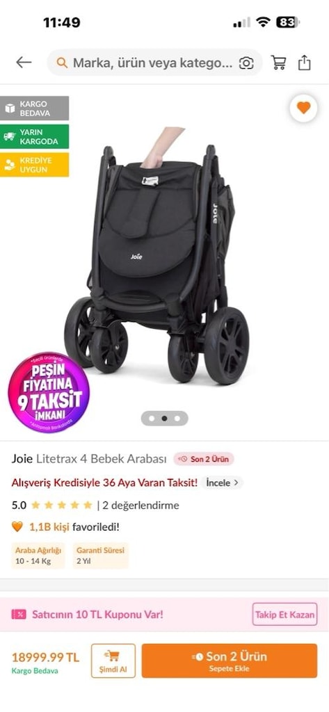 Joie Litetrax4 Bebek Arabası - 9