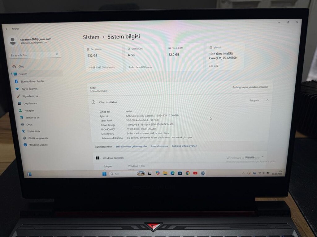 CASPER EXCALIBUR G870 OYUNCU LAPTOPU - 6