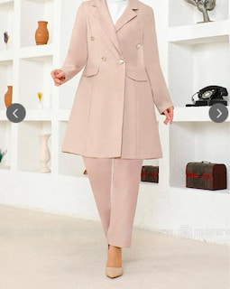 bej renginde blazer takım