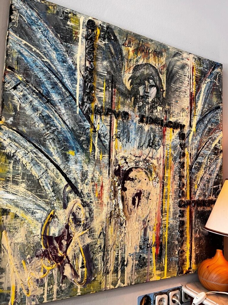 KARIŞIK TEKNİK YAĞLI BOYA TABLO ÖLÇÜ:100*100cm - 4