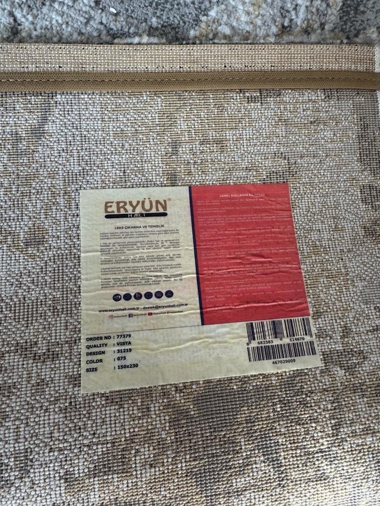 Eryün Halı Vista 150x230 cm – Modern Desenli, Çok Temiz - 3