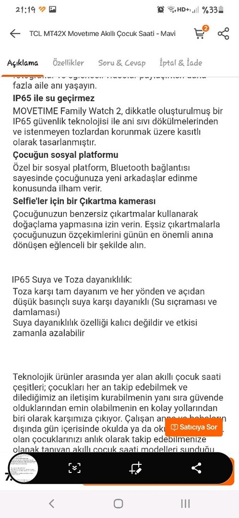 TCL MT42X Akıllı Çocuk Saati - 9