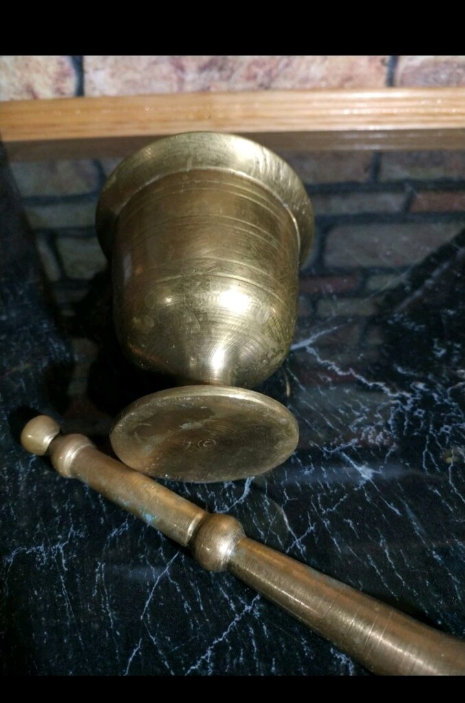 Antika Havan uzunluk 10 cm ağız çapı 9 cm boy 16 cm - 2