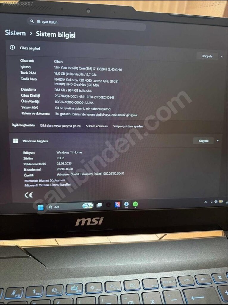 GARANTİLİ TEMİZ MSI CYBORG - 6