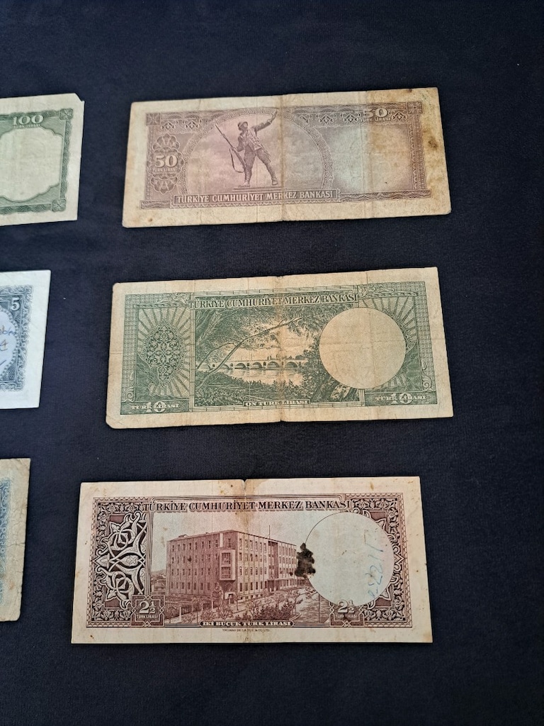 Koleksiyonluk Nostalji: 1950-60'lar Eski Türk Lirası Seti 6 Adet - 6