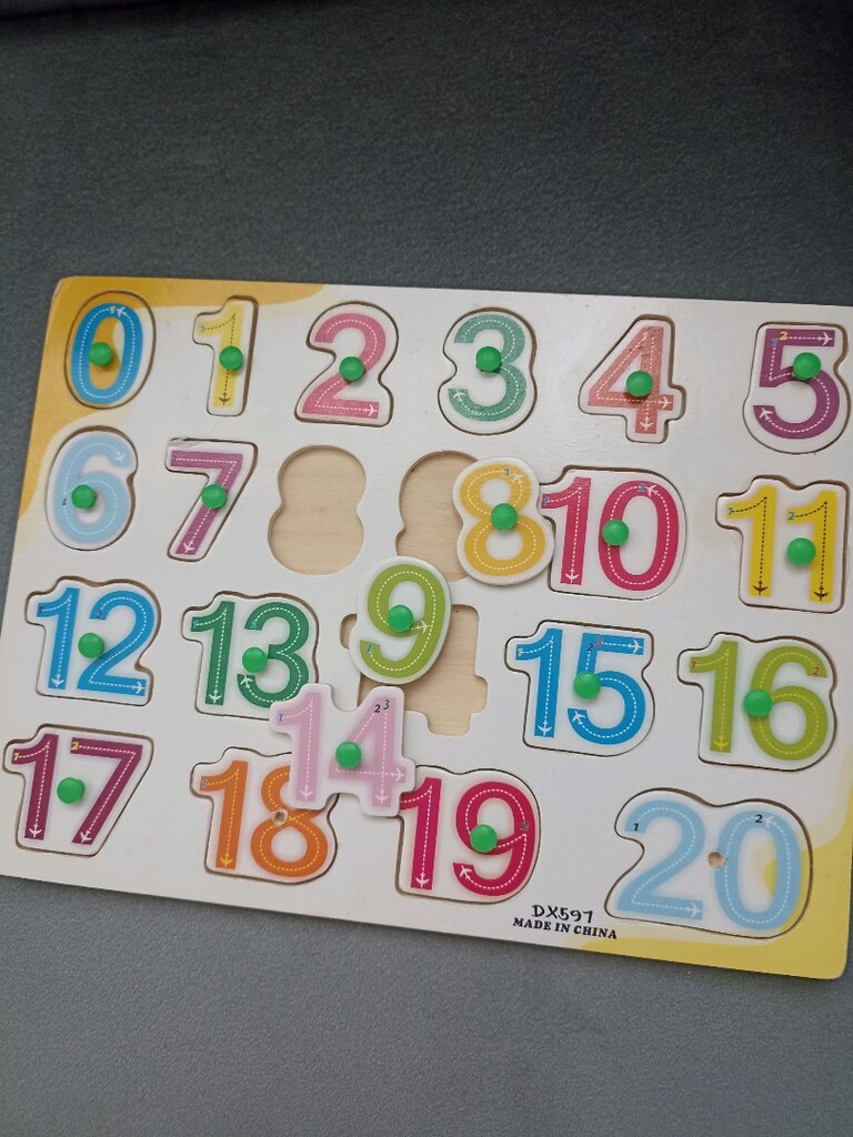 eğitici ahşap tutmalı puzzle sayılar - 2