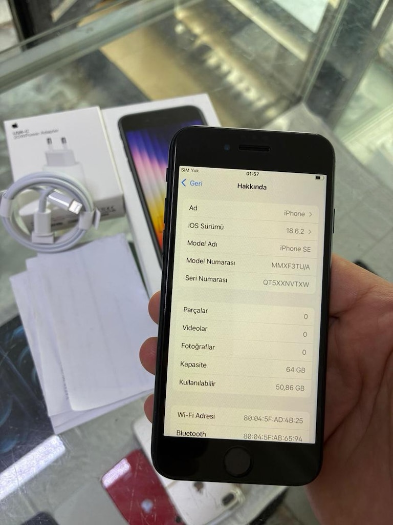 MÜHENDİSCELLDEN İPHONE SE 3.NESİL İOS 18 PİL %88 KUTU FATURALI - 8