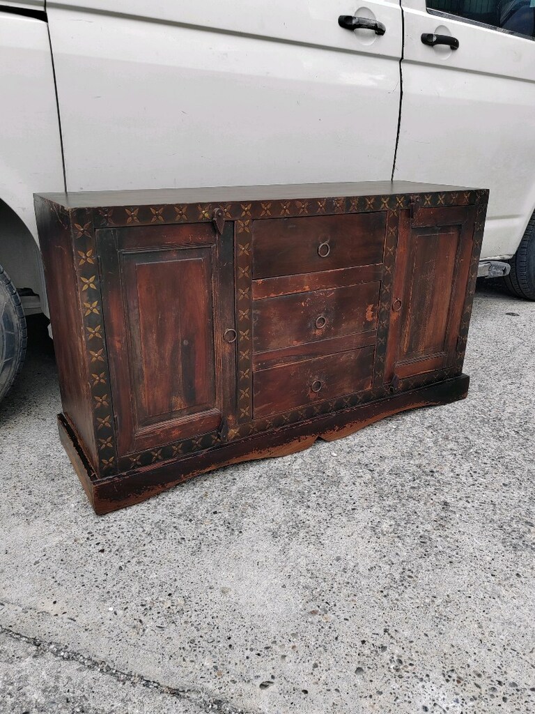 Uzakdoğu abanoz ahşap aynalı büfe 120*40*70 - 4