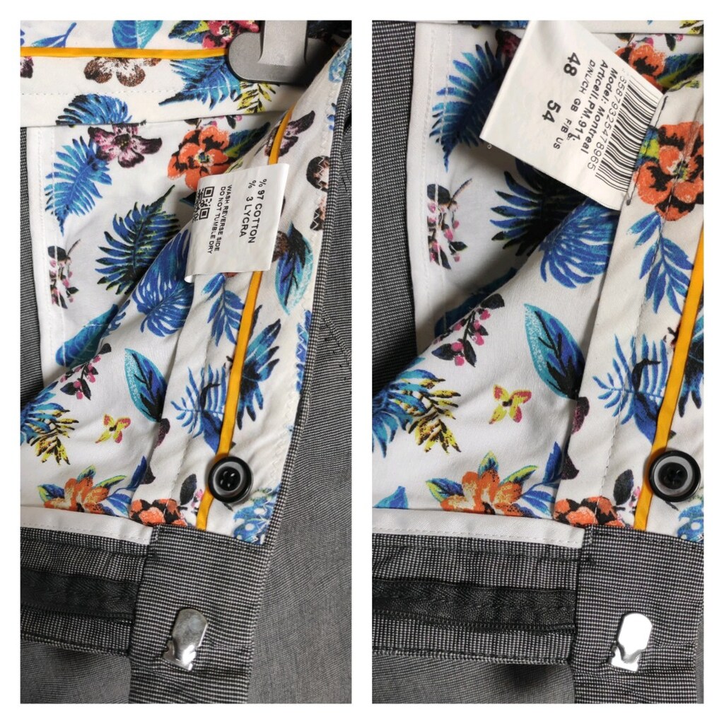 54 Beden Gri Regular Fit Pamuklu Pantolon - 2