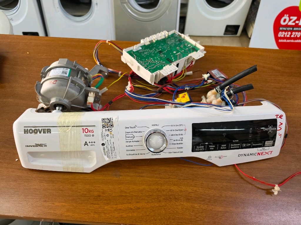 Hoover Dynamic Next 10 kg 1500 Devir Ön Panel + Anakart + Motor + Tesi - 9