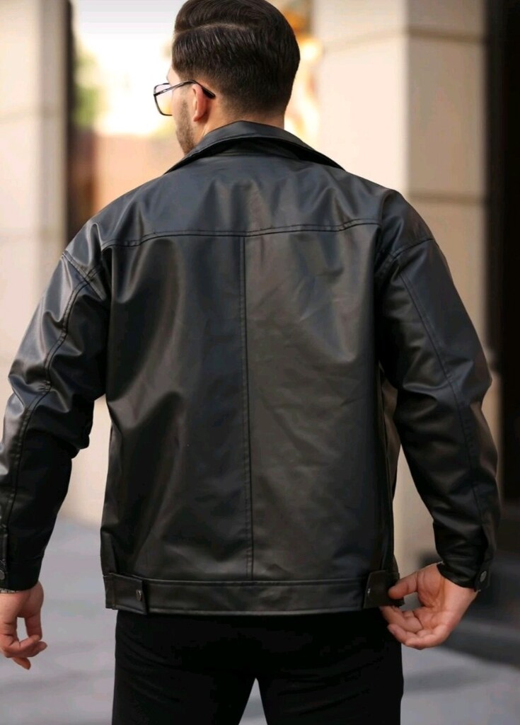 Oversize Deri Ceket - 4