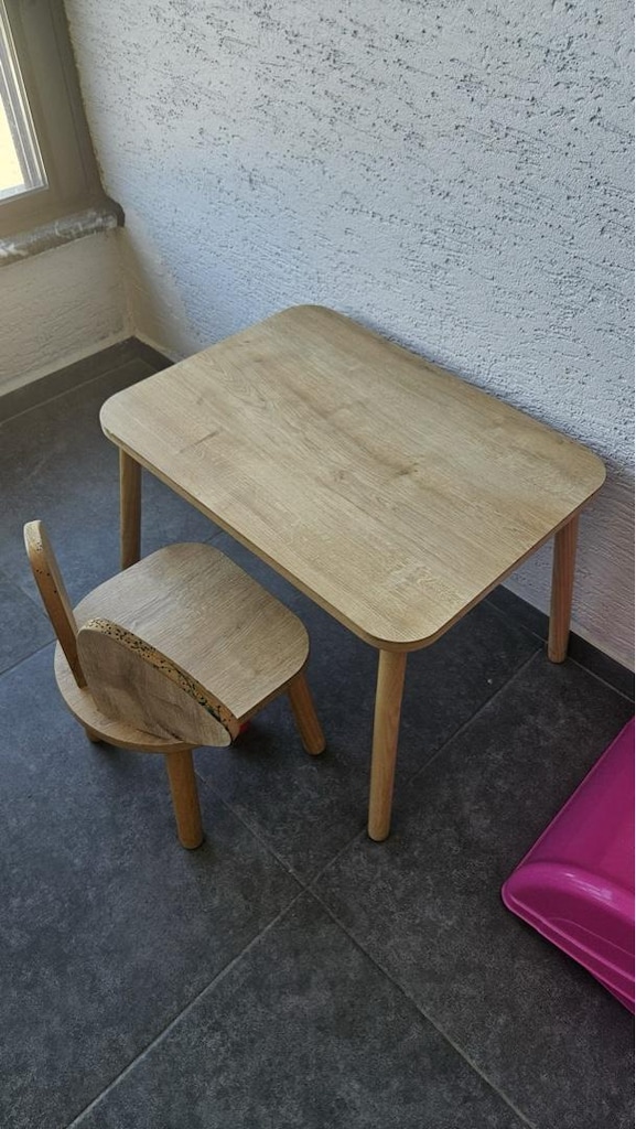 montessori ahşap masa sandalye - 2