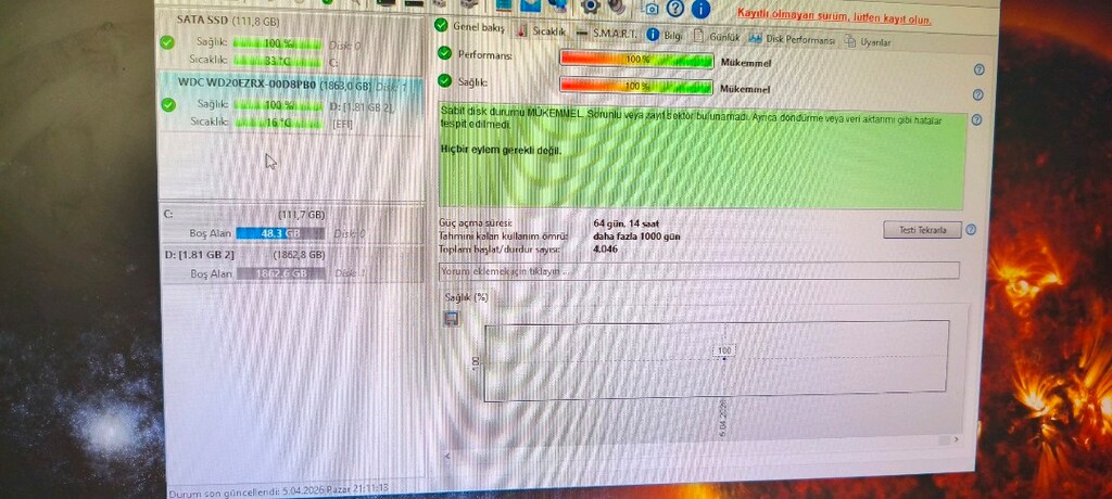 2tb WESTERN DİGİTAL ELEMENT. USB 3.0 TASİNABİLiR DİSK. SİFİR AYARİNDA. - 2