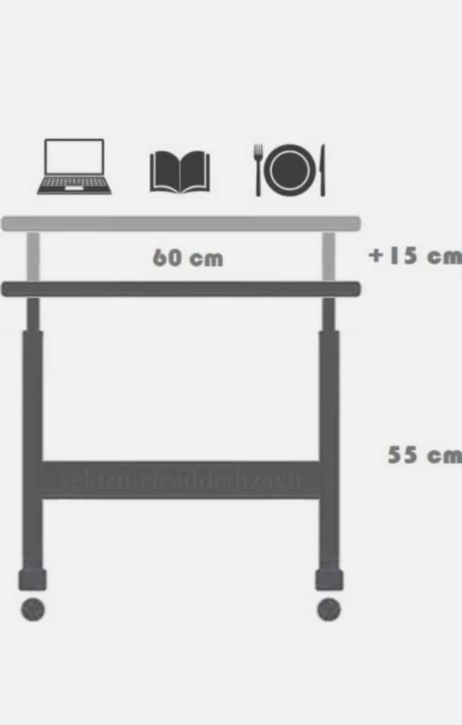Anrasit renk şık yükseklik ayarlı laptop masası - 2