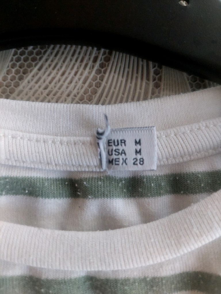 Bayan Yeşil çizgili Çizgili Crop Tişört - 7
