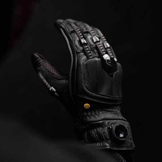 Knox Handroid Pod MK5 Kısa Korumalı Deri Motosiklet Eldiveni - M Beden