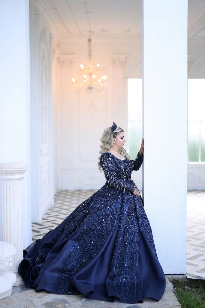 38 BEDEN NİŞANLİK LACİVERT OZEL TASARIM - 12