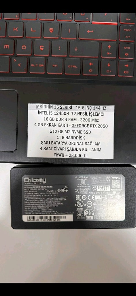 MSİ LAPTOP İ5 12.NESİL İŞLEMCİ 16 RAM RTX 2050 - 3