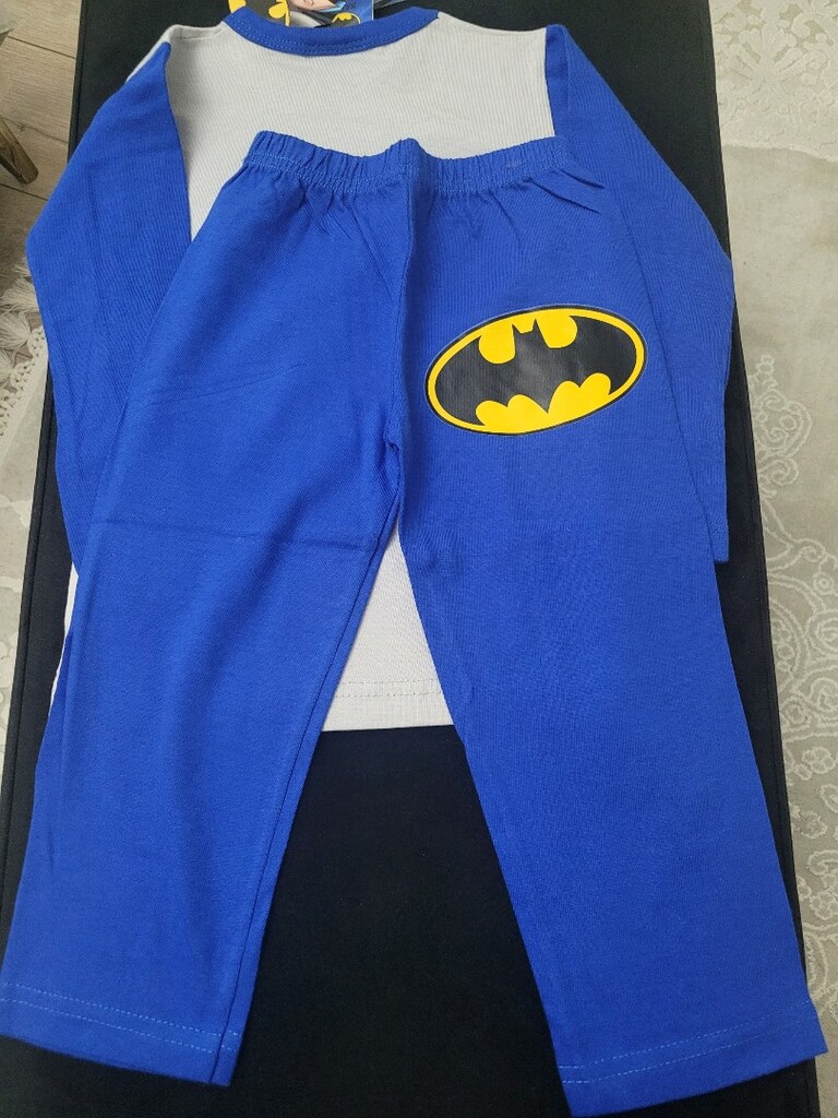 Batman Temalı Çocuk Pijaması 1-2 Yaş Yeni Etiketli, Pamuk... - 6