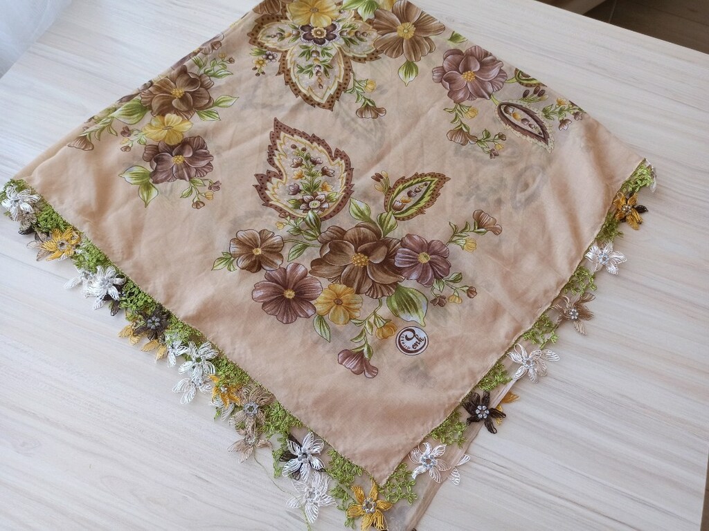 iğne oyalı yazma 3 kenar - 2