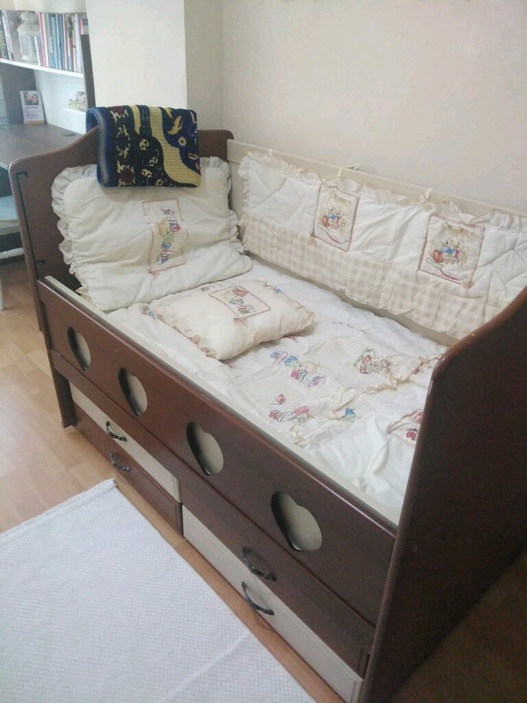 az kullanılmış mdf sağlam beşik 70 120 cm - 2