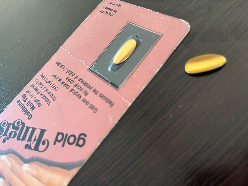 24 Ayar Altın Kaplama,Vintage,Takma Tırnak - 4