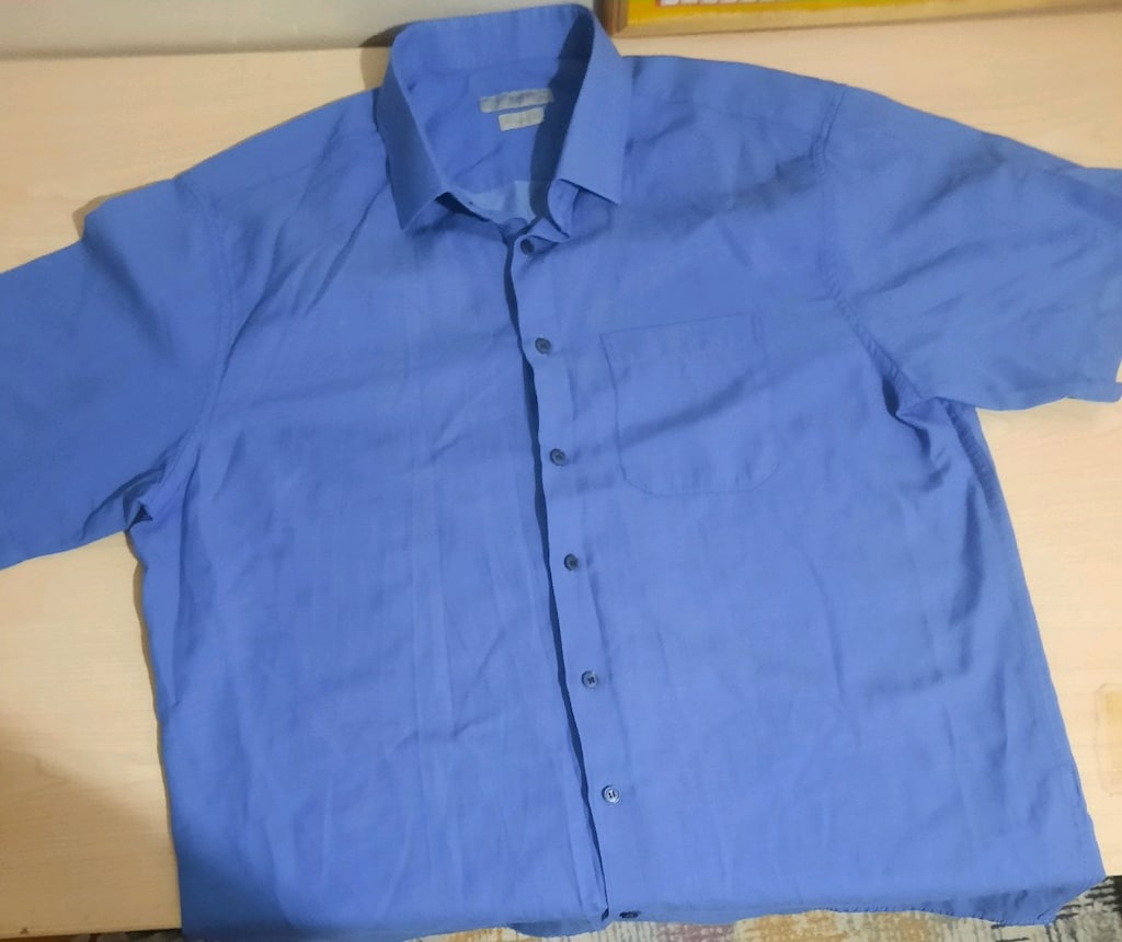 LC Waikiki Mavi Kısa Kollu Erkek Gömlek (2XL)