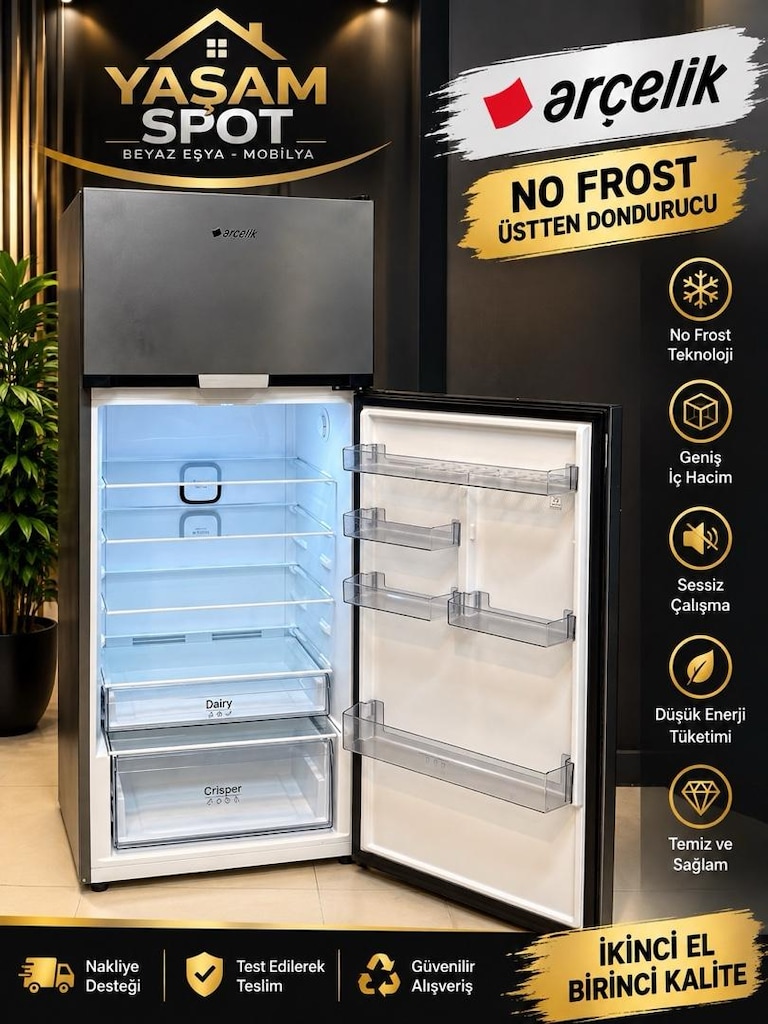 ARÇELİK 480 LİTRE İNOX SON SERİ SORUNSUZ NO-FROST BUZDOLABI - 2