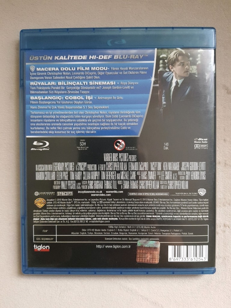 inception bluray Başlangıç 2 disk Türkçe dublaj ve altyazılı,çiziksiz, - 2