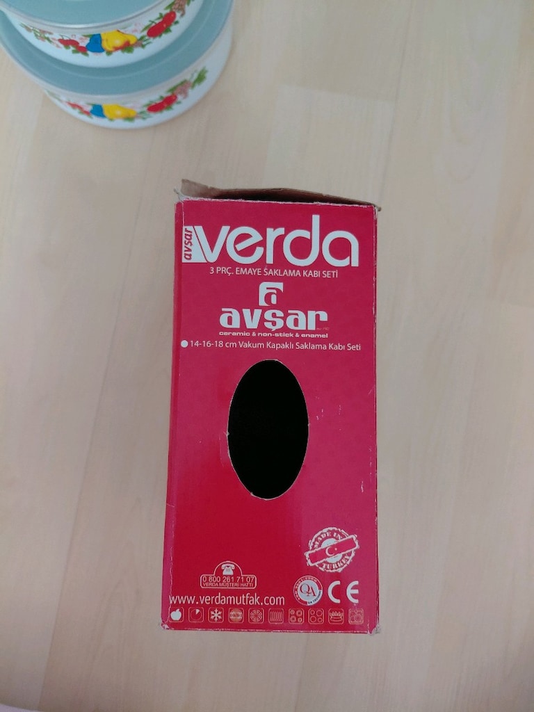 Sıfır Kutulu Avşar Verda 3'lü Emaye Saklama Kabı Seti (14-16-18 cm) - 4