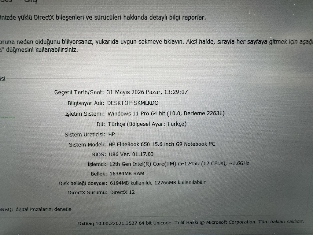 HP ELİTBOOK İ5 12. NESİL 16 GB RAM 256 NVME - 7
