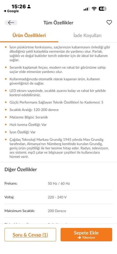 Grundiğ saç düzleştirici tarak - 3