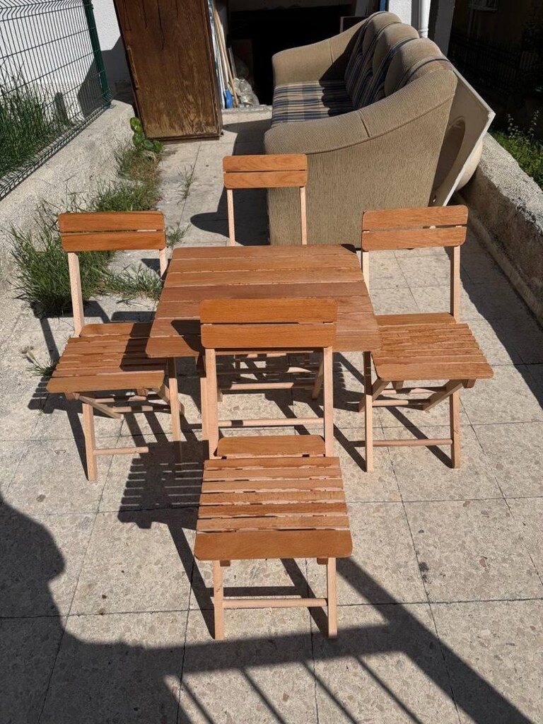 SANDALYELİ TABÜRE TAKIMI. KOMPLE KATLANIR GÜRGENDEN. İMALATTAN SIFIR. - 6