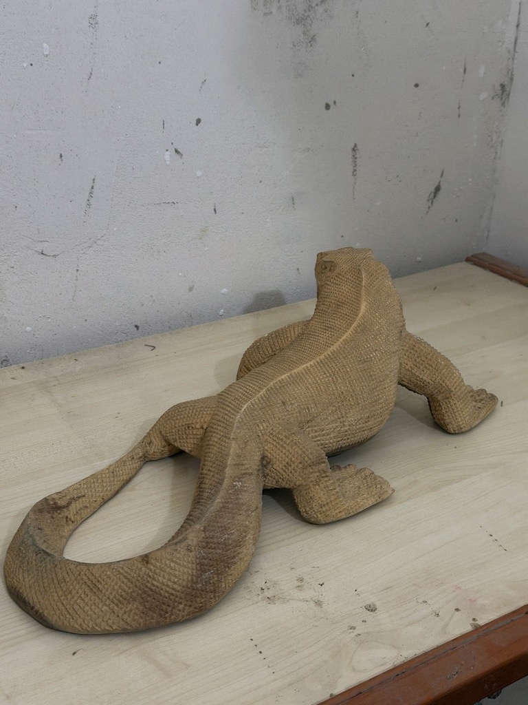 El Oyması Ahşap KOMODO EJDERİ Figürü - 3