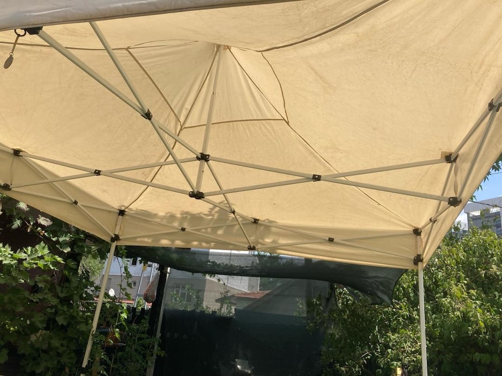 gazebo bej renk çadır şemsiye çardak - 4