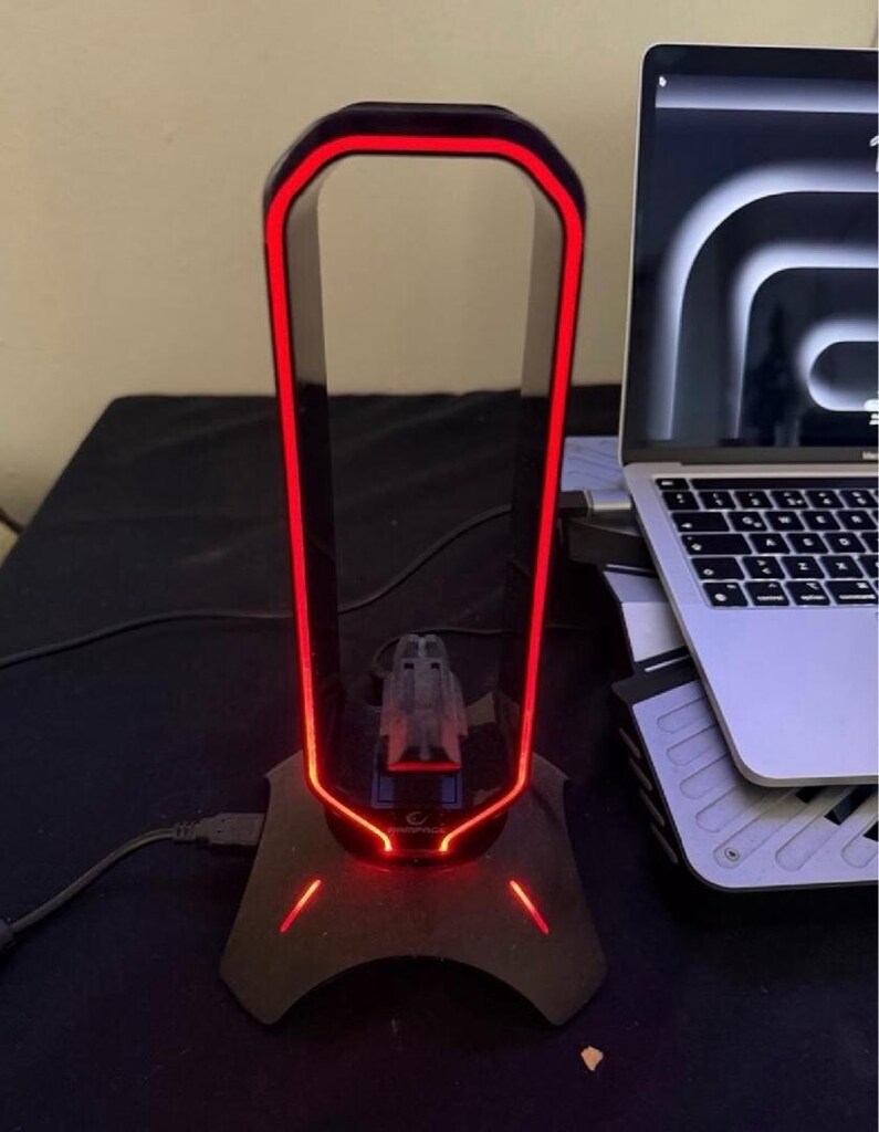 Işıklı Kulaklık Standı - 2 Usb Girişli - 2