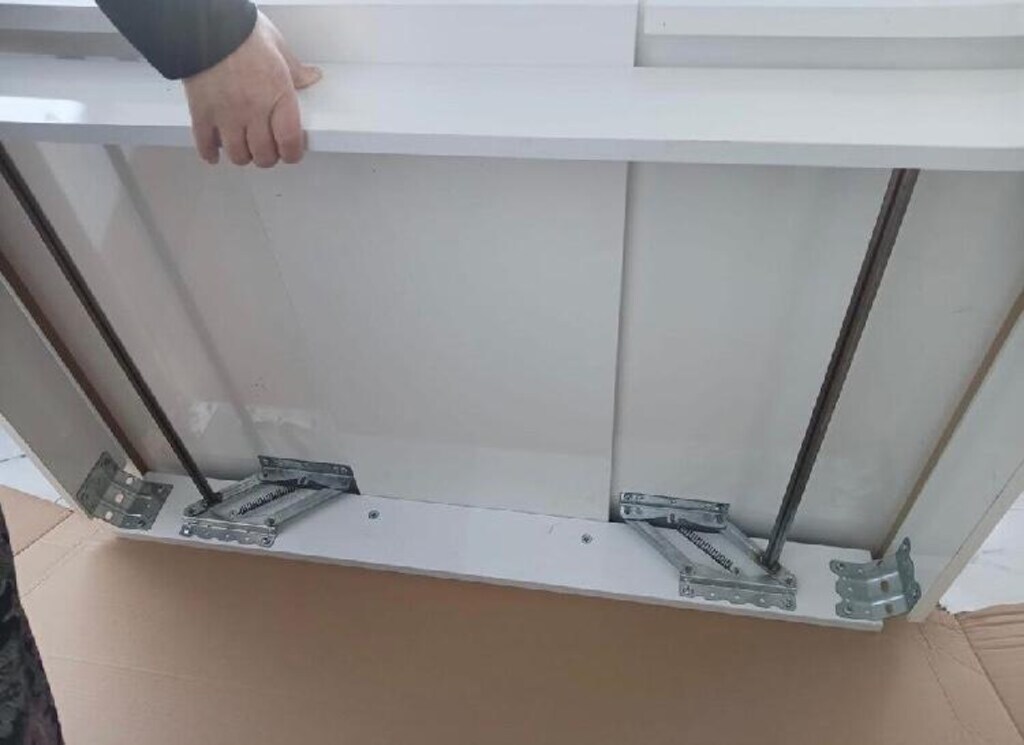 8 kişilik beyaz suntalam açılır yemek masası mutfak masası - 2