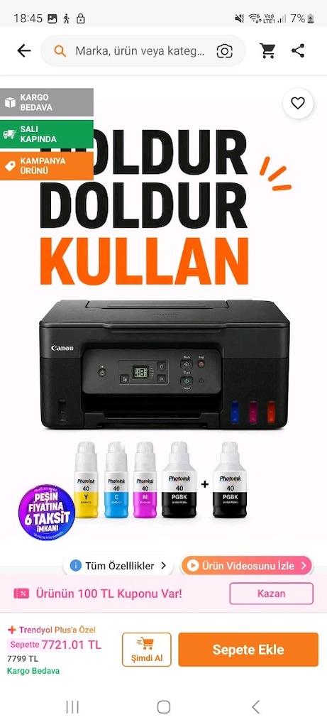 Canon Pixma G3470 Wi-Fi yazıcı - 7