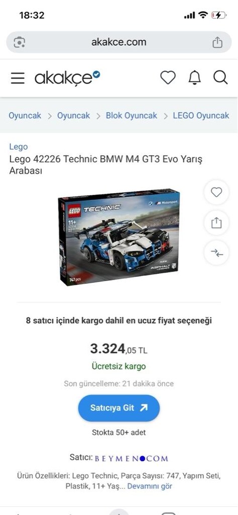 (FIRSAT!)(SPEED CHAMPIONS KOENIGSEGG JESKO HEDİYE!) LEGO TECHNIC BMW - 19