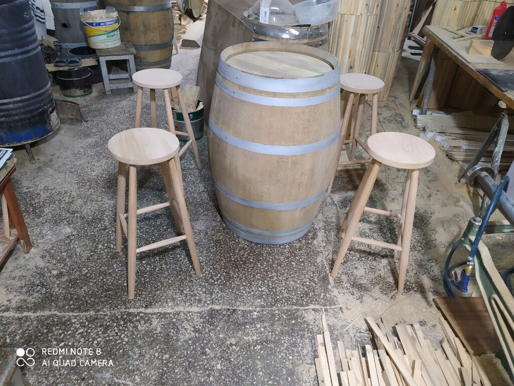 fıçı tabure takımı ahşap Bistro - 2