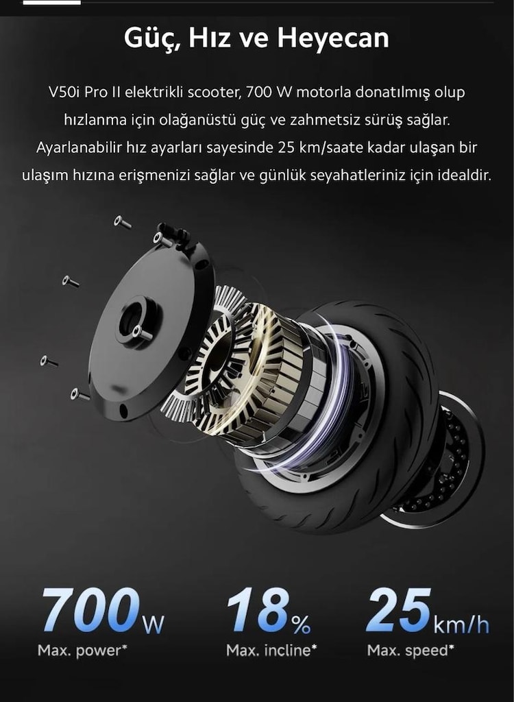 NAVEE V50i Pro 2 Scooter - 24 ay garantili - 12
